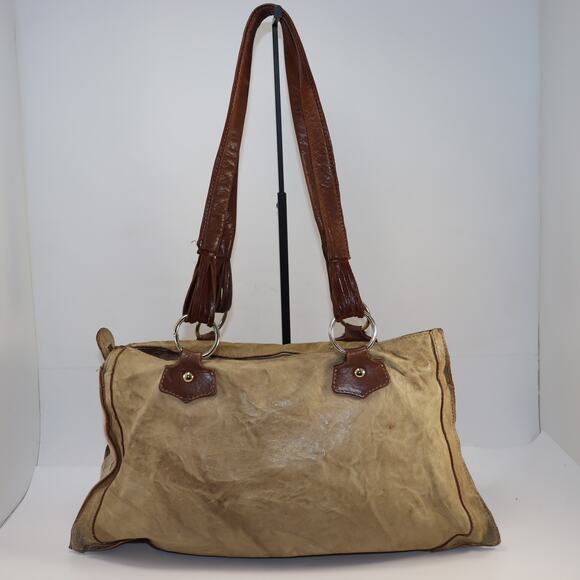 Nardelli Genuine Leather & Hair-on-Hide Italian Tote Shoulder Bag - Picture 2 of 9